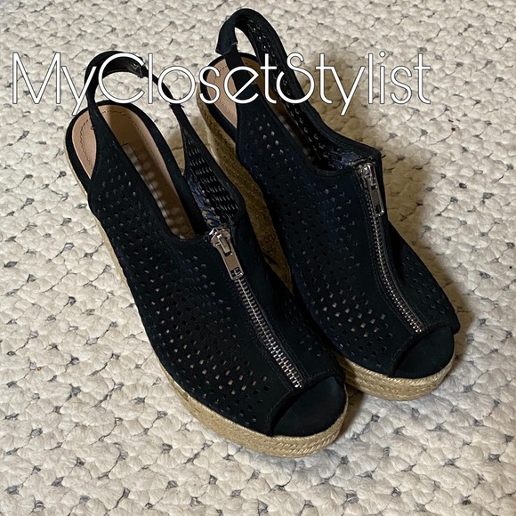 STEVE MADDEN Black Wedges Espadrilles Sandals 7.5 - Picture 2 of 6